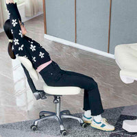Ergonomic Swivel Lift Stool with Backrest for Salon, Office, or Home Use