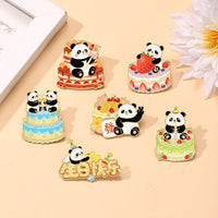 Panda Theme Brooch Pin Cartoon Animal Badge for Birthday Party Souvenir & Clothing Decor