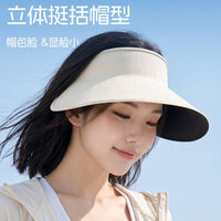 UV Protection Sun Visor Hat for Women, Foldable Wide Brim Empty Top Design