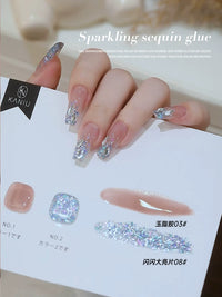 Glitter Gel Nail Polish Kit - Ultra-Shine Large Sequin UV Gel for Dazzling Manicures