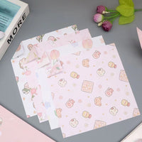 Origami Paper Double-Sided Printed Cartoon Floral Craft Paper for DIY Kindergarten Activities