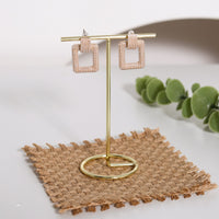 Jewelry Display Stand Metal Wood Base Earring Necklace Organizer Holder