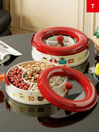 Rotating Multi-Layer Snack and Candy Box with Lid for Living Room