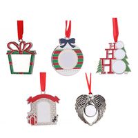 Sublimation Blank Christmas Ornaments Metal Pendants for Heat Transfer DIY Crafts