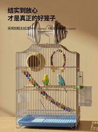 Large Parrot Cage for Budgies, Cockatiels, Peonies, Mynah Birds - Luxury Villa Design for Home Use