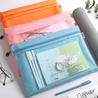 Jieli A4/A5 Student Document Bag with Zipper, Double-Layer Storage for School Supplies & Promotional Materials