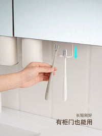 Magnetic Toothbrush Holder Wall Mounted with Dispenser for Bathroom Storage