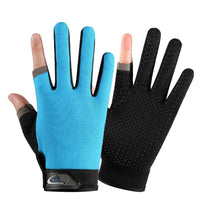 Men's Two-Finger Fishing Gloves UV Protection Non-Slip Breathable Touchscreen for Outdoor Sports Cycling