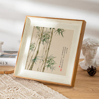 American Retro Square Photo Frame New Chinese Style Calligraphy Picture Frame Wall Hanging Tabletop Decor