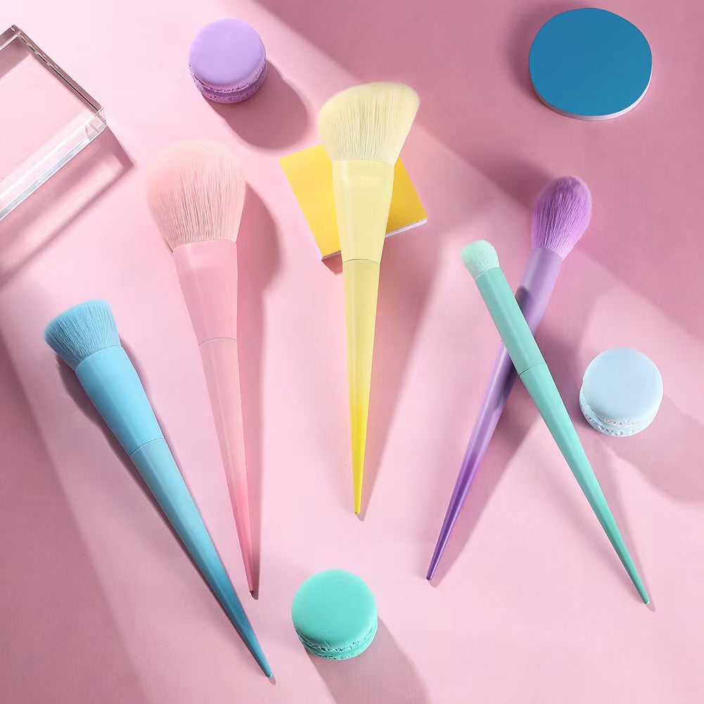 5-Piece Macaron Tapered Makeup Brush Set for Face and Eyes