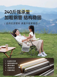 Portable Folding Recliner with Detachable Footrest for Outdoor Camping and Office Naps