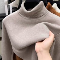 Men's Fleece Lined Turtleneck Sweater Winter Warm Knitted Base Layer
