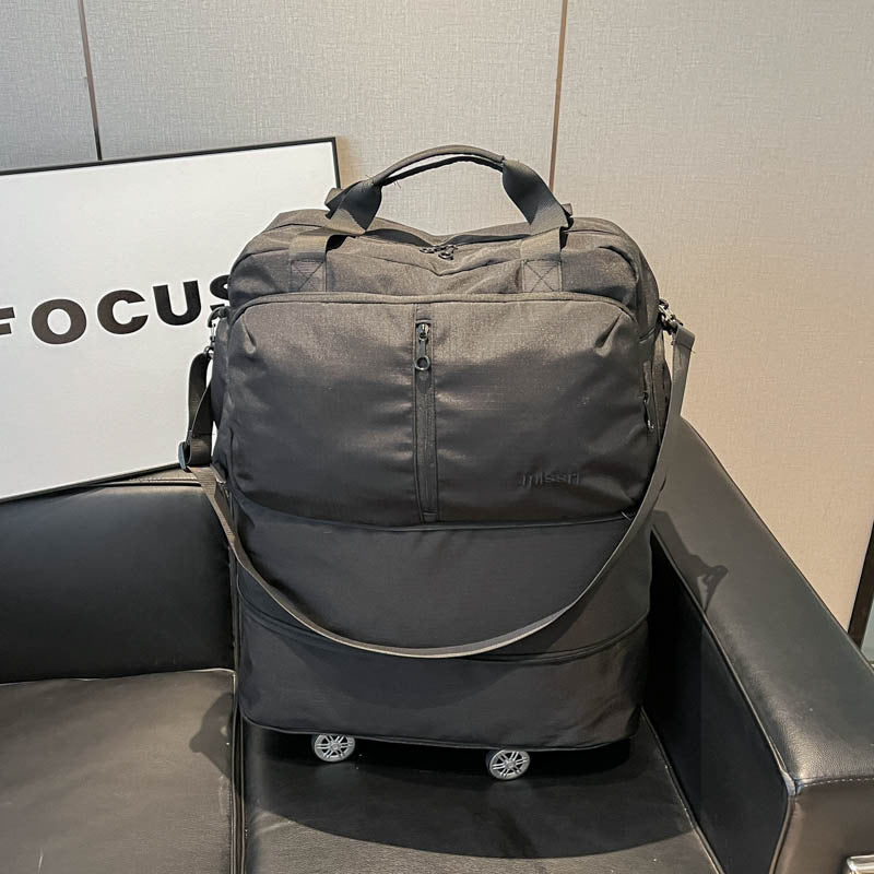 Foldable Rolling Travel Duffel Bag with Wheels - Large Capacity Portable Luggage