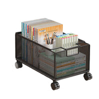 Under-Desk Classroom Storage Shelf with Wheels for Student Backpacks and Books