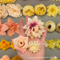 48pcs Autumn Artificial Chrysanthemum Rose Flower Heads for DIY Christmas Wreath Floral Arrangements Craft