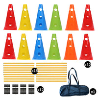 Soccer Training Equipment Set with Marker Cones, Poles, and Obstacles - Durable Plastic for Pet Training