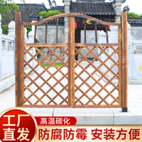 Outdoor Wooden Garden Fence Gate Double Opening Courtyard Decorative Picket Gate for Yard and Vegetable Garden