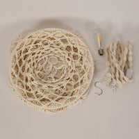 Bohemian Hand-Woven Macrame Lampshade for Ceiling Pendant Light - Decorative Woven Lamp Cover for Living Room, Bedroom, and Home Decor