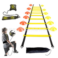 Soccer Basketball Training Equipment Set - Agility Ladder, Cones, Hurdles, Resistance Parachute, Agility Ring for Speed & Fitness