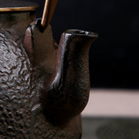 Japanese Style Cast Iron Teapot with Copper Lid and Handle for Kung Fu Tea