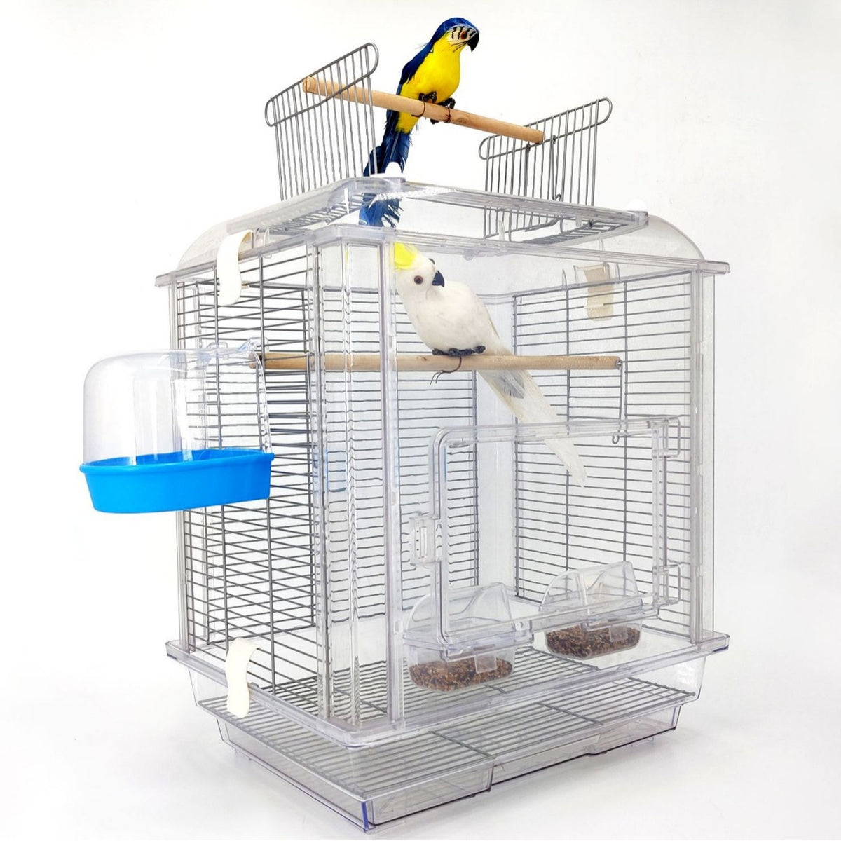 Large Transparent Bird Cage for Parrots, Peony, Budgerigar, Monk Parakeet, Cockatiel - Pet Cage with High Capacity