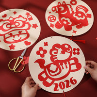 Year of the Horse Paper Cutting Art Kit for Kids, Traditional Chinese New Year Craft