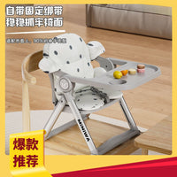 Foldable Portable Baby High Chair with Wheels, Multi-functional Infant Dining Seat for Home and Travel