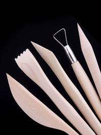 5-Piece Wooden Clay Sculpting Tool Set for Pottery, Modeling Clay, and Oil Clay