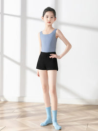 Girls' Ballet Leotard with Shorts Set for Dance Practice and Performance