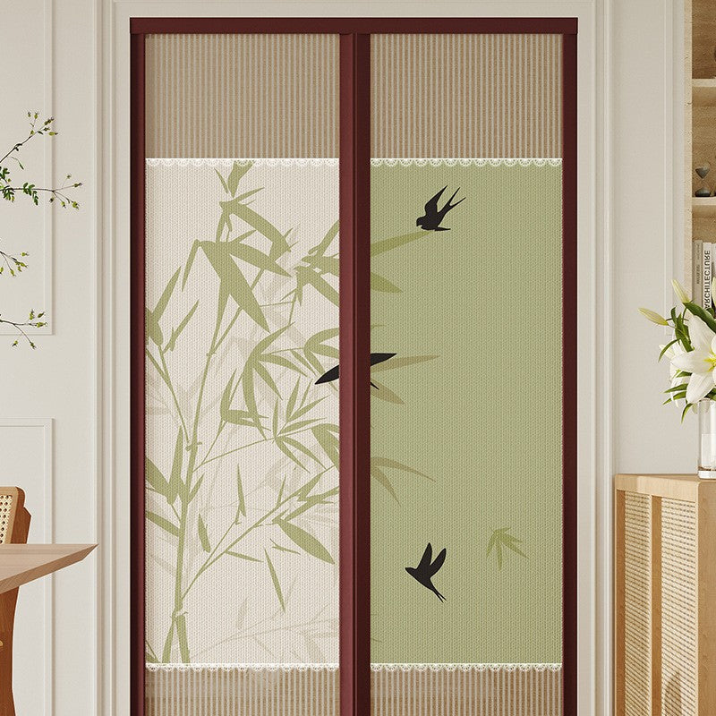 Magnetic Screen Door Curtain for Mosquito Protection, Self-Adhesive, Punch-Free Installation