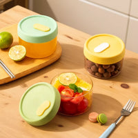High Borosilicate Glass Bowl with Silicone Lid - Microwave Safe Baby Food Container, Soup Bowl, Fresh-keeping Box, Food Grade Freezer Safe