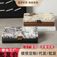 Nordic Modern Leather & Fur Patchwork Jewelry Storage Box