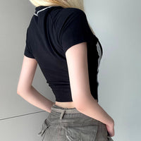 Women's Digital Print Crew Neck Short Sleeve T-Shirt & Skinny Pants Set