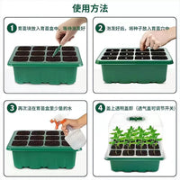 12-Cell Seedling Starter Tray with Adjustable Ventilation Dome for Gardening