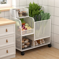 Multi-Layer Kitchen Pot Rack with Wheels, Heavy Duty Floor Standing Storage Shelf for Vegetables and Cookware