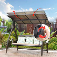 Outdoor Patio Garden Balcony Aluminum Solar Swing Chair Double Seat Rocking Chair Waterproof