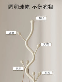 Cream Style Floor Coat Rack with Solid Base for Bedroom and Entryway