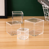 Square Clear Plastic Storage Box with Lid for Jewelry Cosmetics Figurines Candy