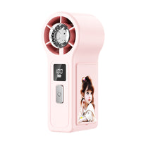 Portable Handheld Mini Fan with Makeup Mirror, Power Bank, and 100-Speed Turbo Airflow