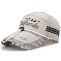 Men's Summer Outdoor Sports Baseball Cap Fishing Sun Hat with Breathable Mesh and Extended Brim