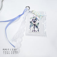 Korean Style Plaid Ribbon Keychain Charm for Bags and Cards