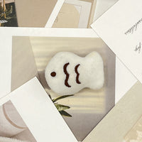 Cartoon Plush Fish and Cat Brooch Doll DIY Accessory for Bags, Shoes, Hats, and Kids' Clothing