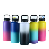 Stainless Steel Vacuum Insulated Water Bottle with Handle or Straw Lid, Large Capacity for Outdoor Sports and Travel