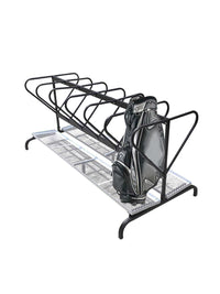 Old Bird Golf Club Bag Rack, Metal Steel Double Row for 6-12 Clubs, Practice Range Equipment