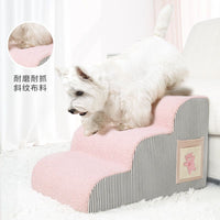Pet Stairs for Small Dogs & Cats - Washable Anti-Slip Ramp for Beds & Sofas
