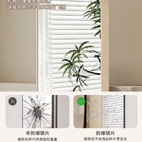 Full-Length Mirror with Magazine Rack, Movable Rotating Dressing Mirror for Bedroom Living Room, Cream Style Floor Mirror