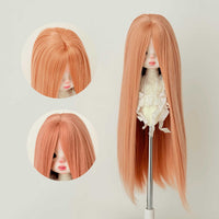 BJD Doll Long Straight Hair Wig with Bangs for 1/3, 1/4, 1/6 Scale Dolls