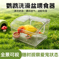 External Bird Bath and Feeder for Parrots and Small Birds
