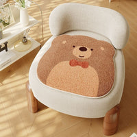 Faux Cashmere Cartoon Dog Plush Seat Cushion for Chairs and Sofas, Thickened Soft Pad