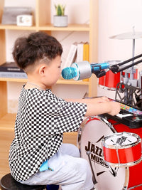 Kids' 5-Drum Jazz Drum Set with Electronic Keyboard or Guitar for Beginners 3-6 Years Old